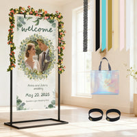 Chevalet Cadre Panneau de Bienvenue Mariage 145 cm, Noir, Blanc ou Doré
