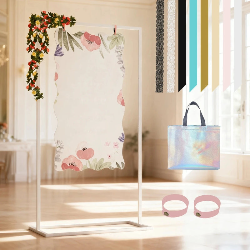 Chevalet Cadre Panneau de Bienvenue Mariage 145 cm, Noir, Blanc ou Doré