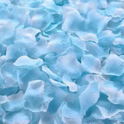 Pétales de Rose Artificielles Multicolores, coloris bleu ciel