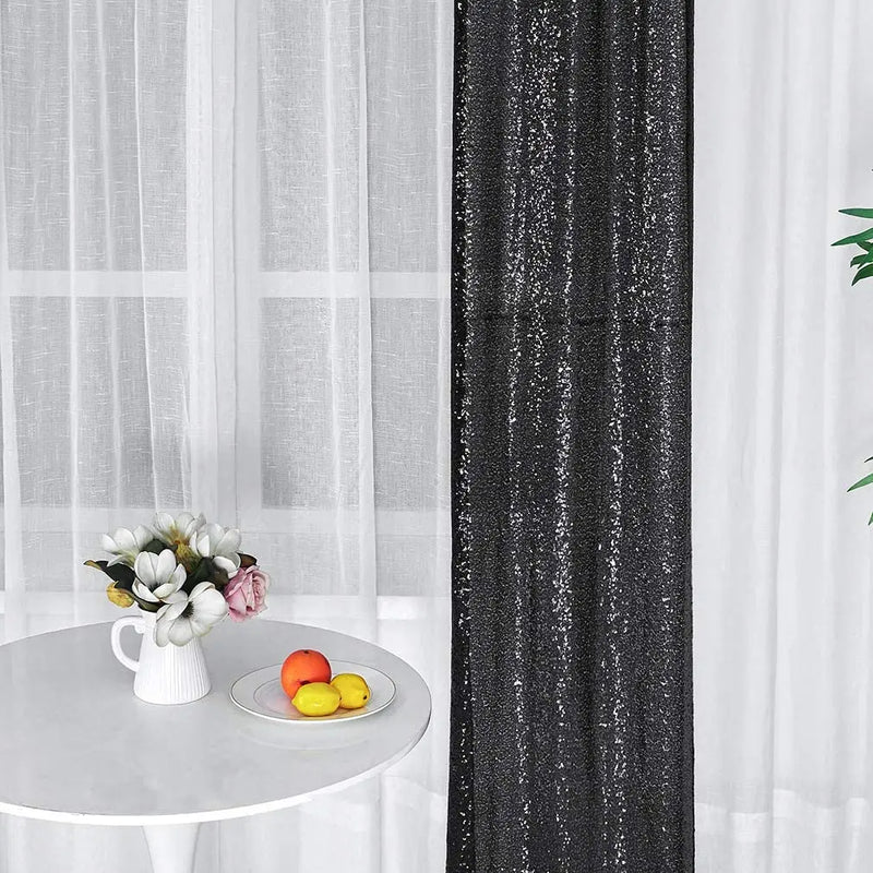 Toile de Fond Sequins Mariage, 60 x 240 ou 300 cm, coloris noir
