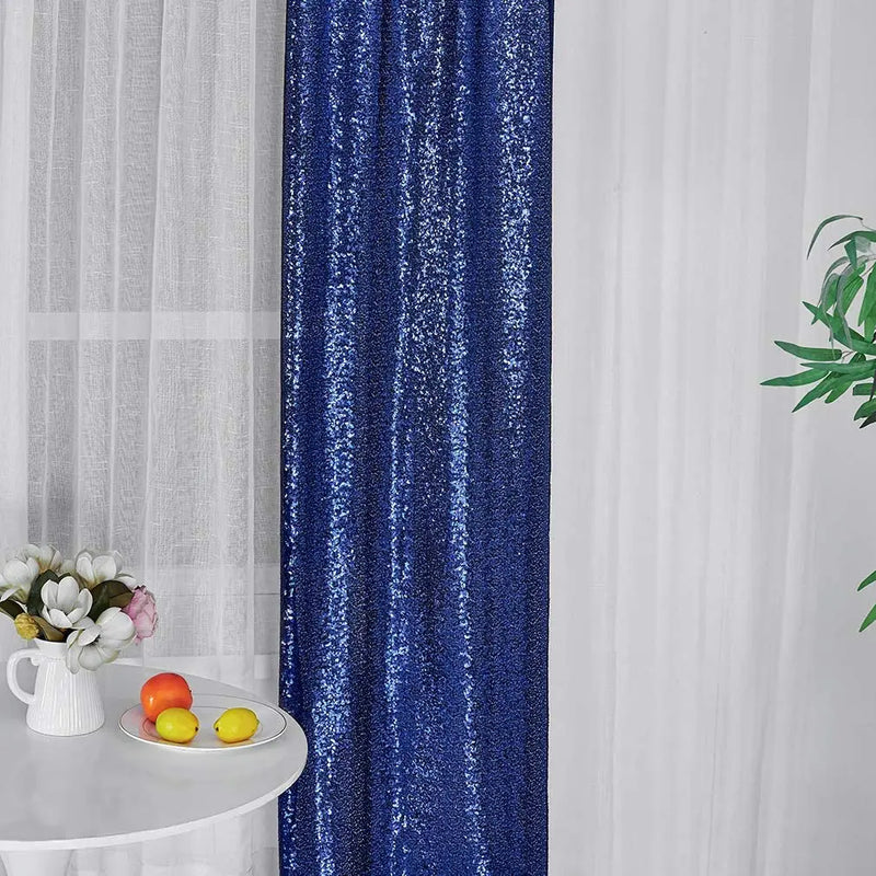 Toile de Fond Sequins Mariage, 60 x 240 ou 300 cm, coloris bleu marine