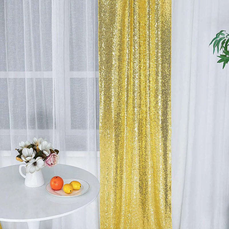 Toile de Fond Sequins Mariage, 60 x 240 ou 300 cm, coloris or