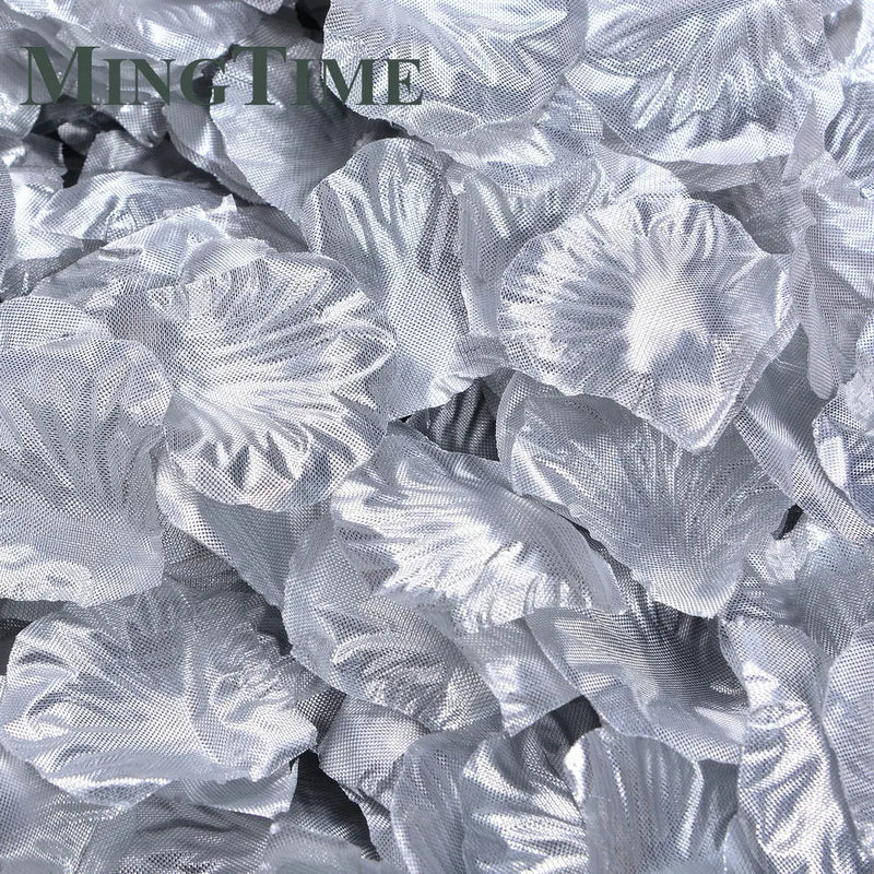 Pétales de Rose Artificiels en Tissu, coloris argenté