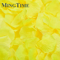 Pétales de Rose Artificiels en Tissu, coloris jaune
