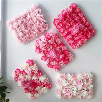 Mur de Fleurs Artificielles, Lot de 6 Panneaux 40 × 30 cm, 8 Coloris