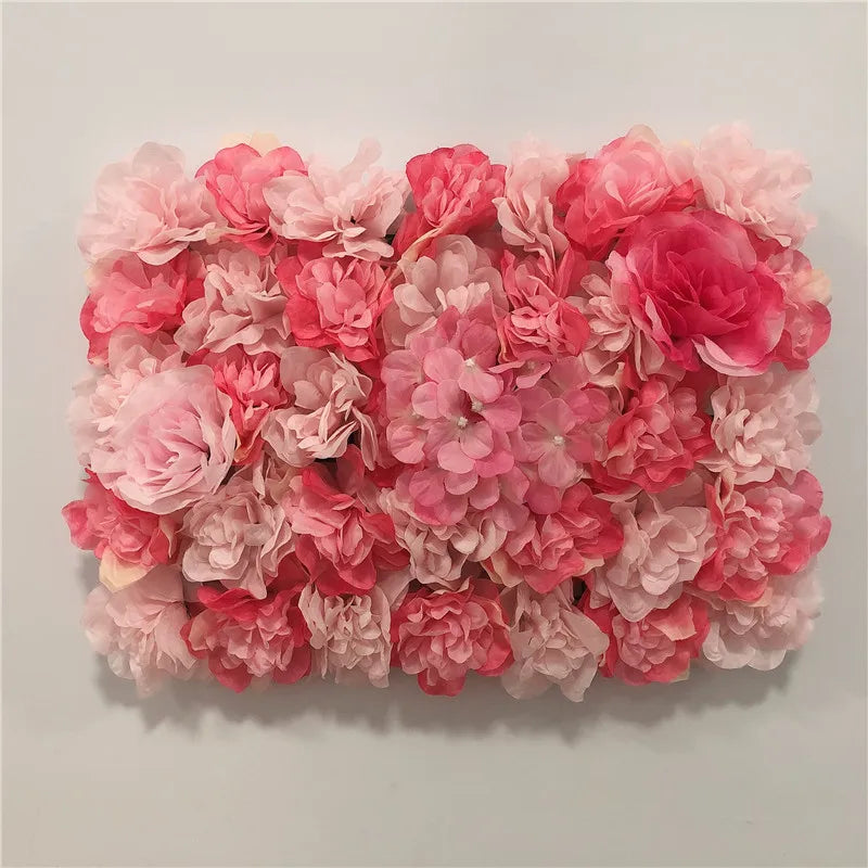 Mur de Fleurs Artificielles, Lot de 6 Panneaux 40 × 30 cm, 8 Coloris