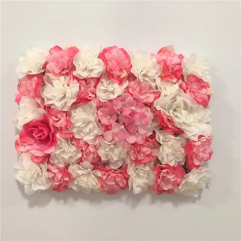 Mur de Fleurs Artificielles, Lot de 6 Panneaux 40 × 30 cm, 8 Coloris