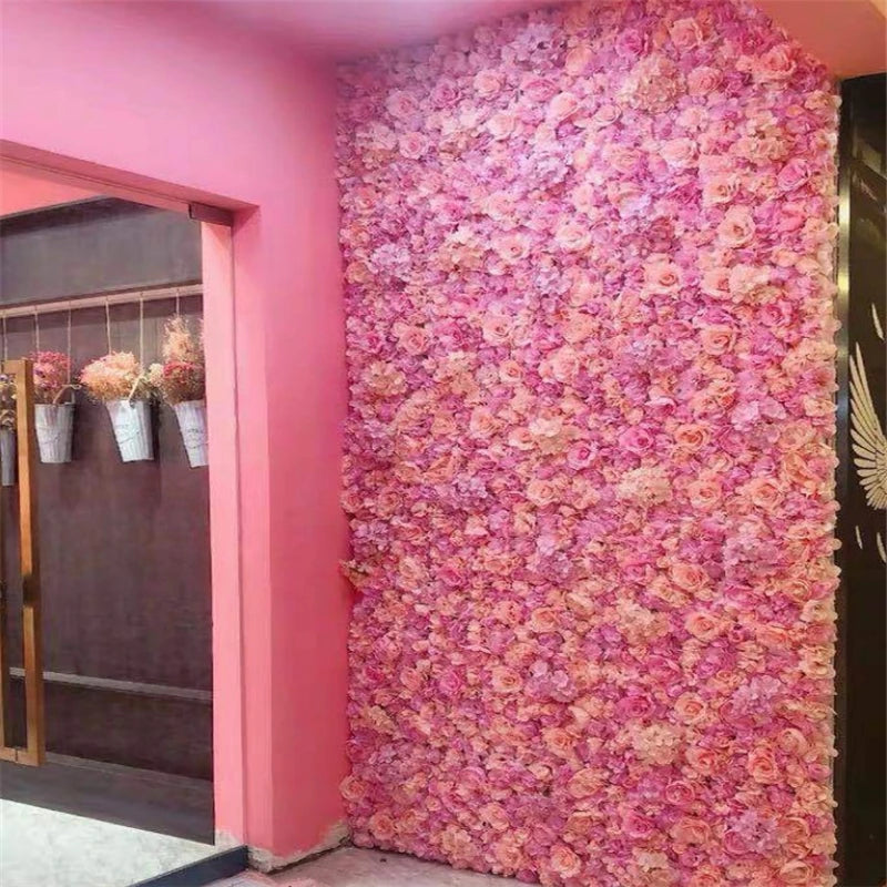 Mur de Fleurs Artificielles, Panneau Haute Densité 60 × 40 cm, 22 Coloris