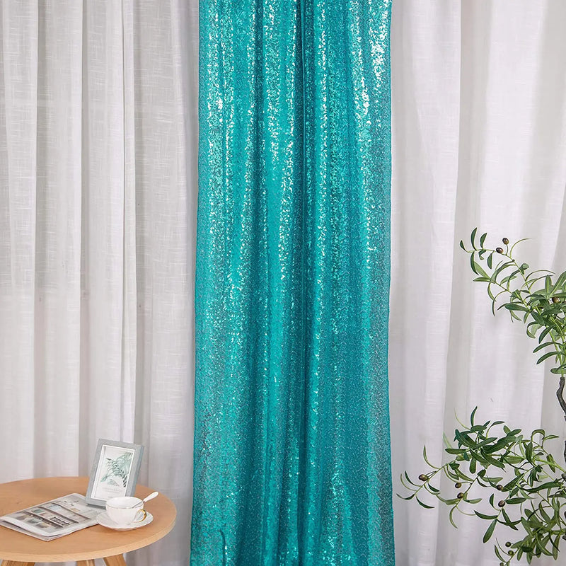 Toile de Fond Sequins Mariage, 60 x 240 ou 300 cm, coloris turquoise