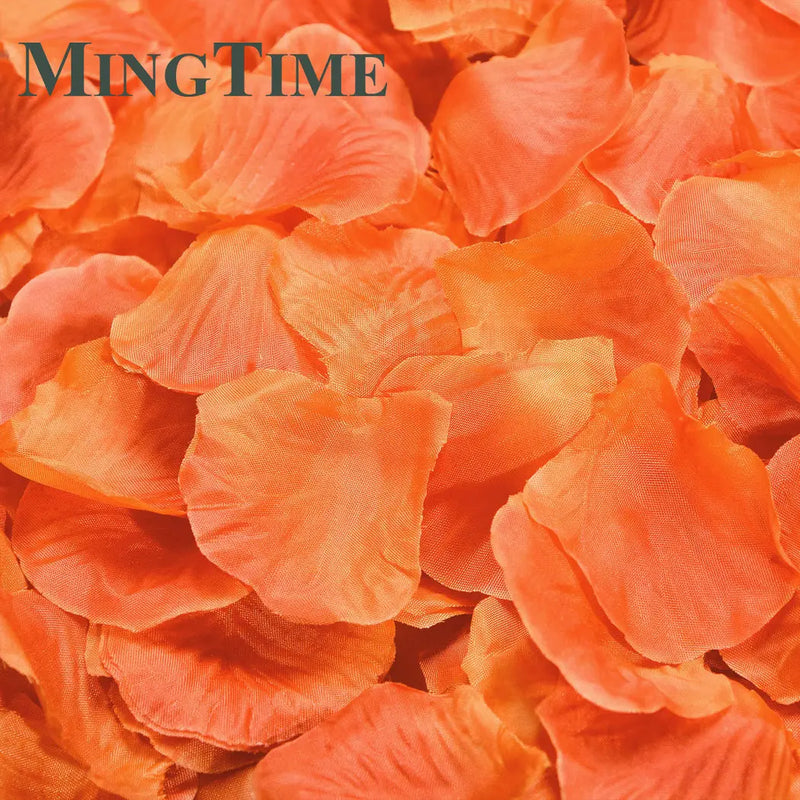 Pétales de Rose Artificiels en Tissu, coloris orange vif