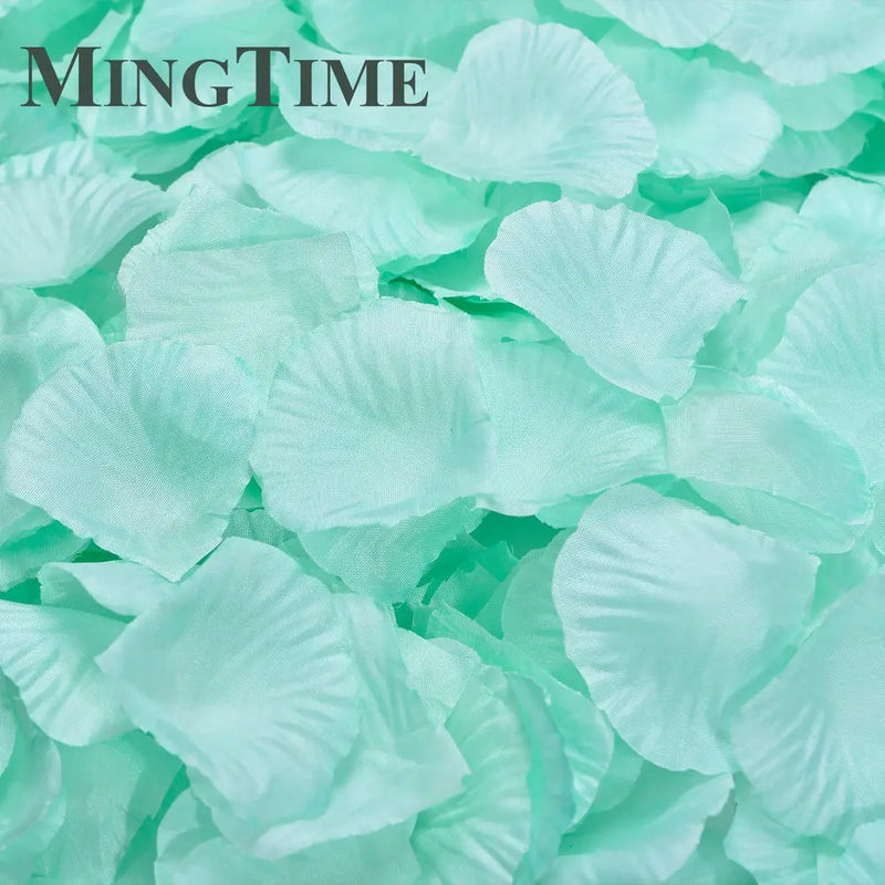 Pétales de Rose Artificiels en Tissu, coloris vert menthe