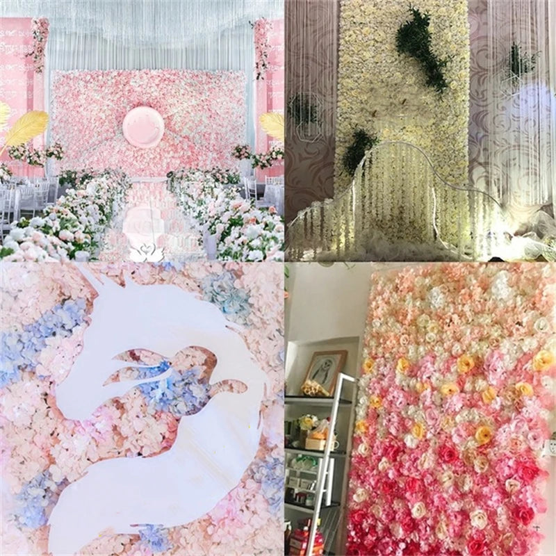 Mur de Fleurs Artificielles, Panneau Haute Densité 60 × 40 cm, 22 Coloris
