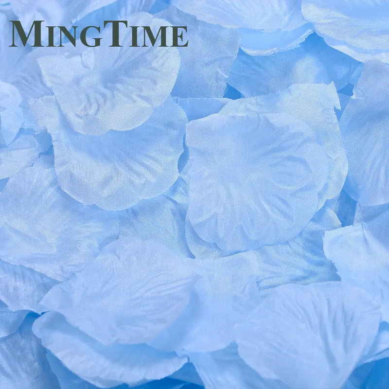 Pétales de Rose Artificiels en Tissu, coloris bleu ciel