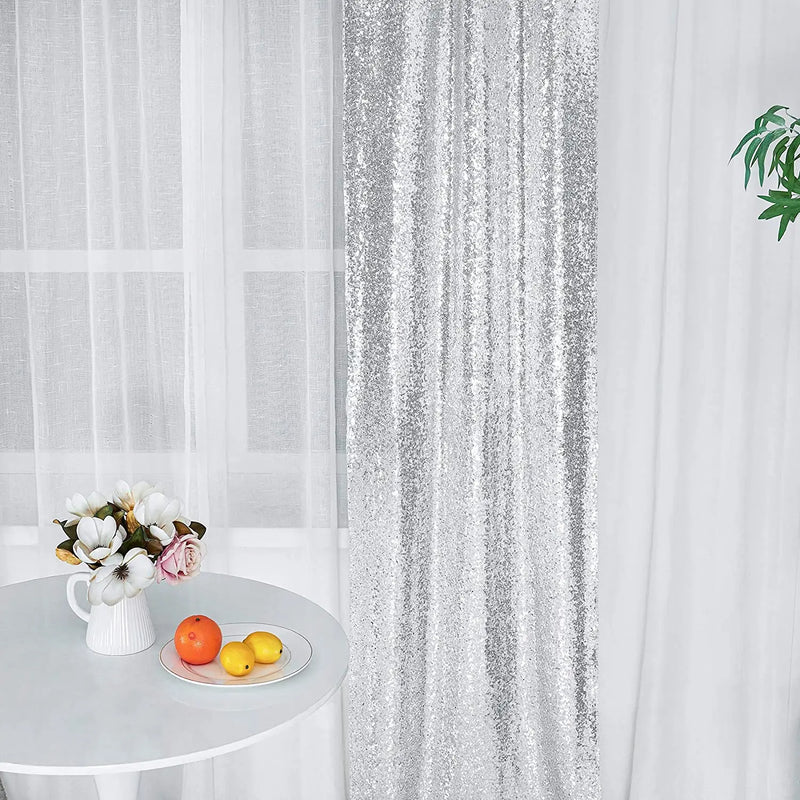 Toile de Fond Sequins Mariage, 60 x 240 ou 300 cm, coloris argenté