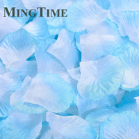 Pétales de Rose Artificiels en Tissu, coloris blanc et bleu