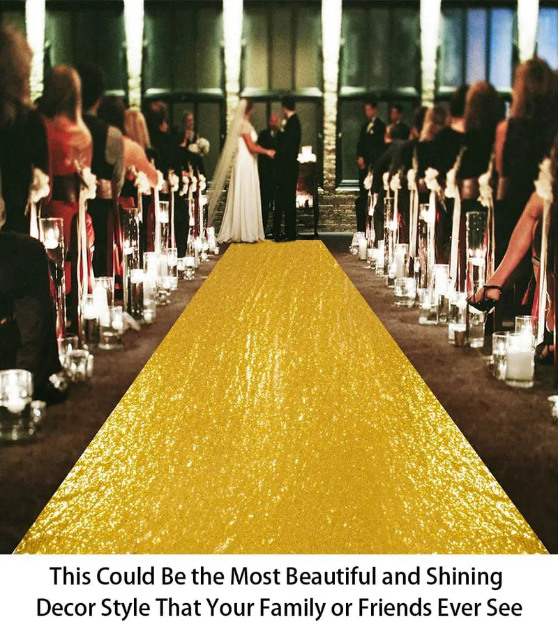 Tapis d'allée de mariage à paillettes, pour une cérémonie laïque