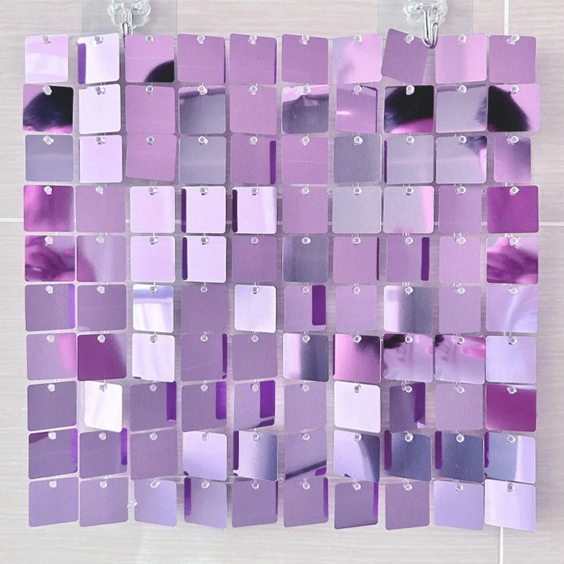 Toile de Fond Mariage à Panneaux Sequins Brillants, coloris lilas