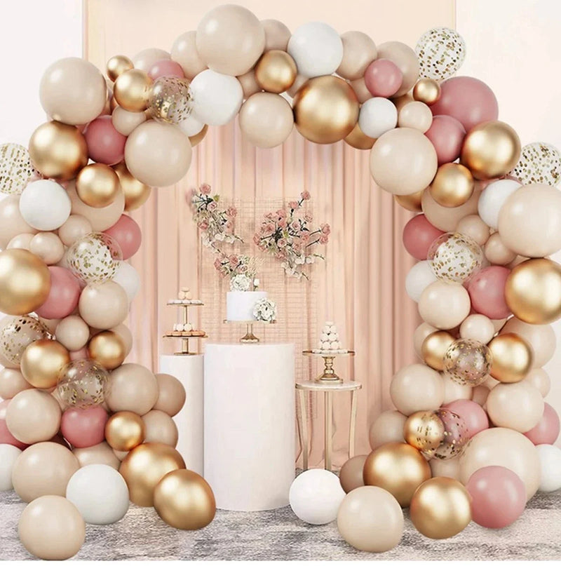 Kit Arche de Ballons Rose Poudré et Nude, 96 à 182 Pièces, vue complémentaire 5