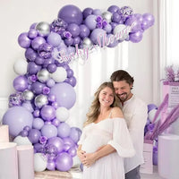 Kit Arche de Ballons Violet, Lilas, Blanc et Argent, vue complémentaire 4