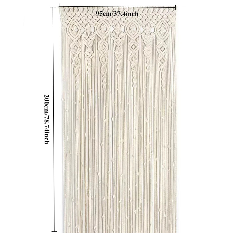 Rideau en Macramé Bohème pour Porte et Fond de Mariage, 6 Tailles de 90 à 130 cm