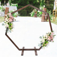 Arche de mariage en bois heptagonale champêtre