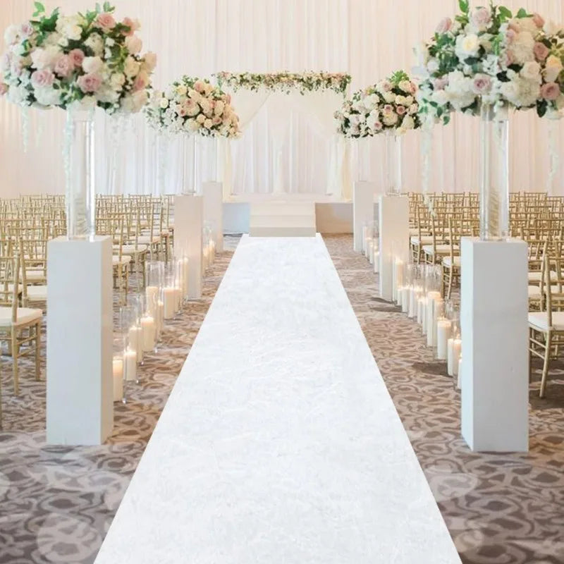 Tapis d'Allée de Mariage Blanc, 150 cm de Large, 3 à 15 m