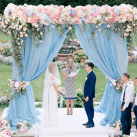 Voilage Mariage pour Arche et Porte en Polyester, coloris bleu ciel