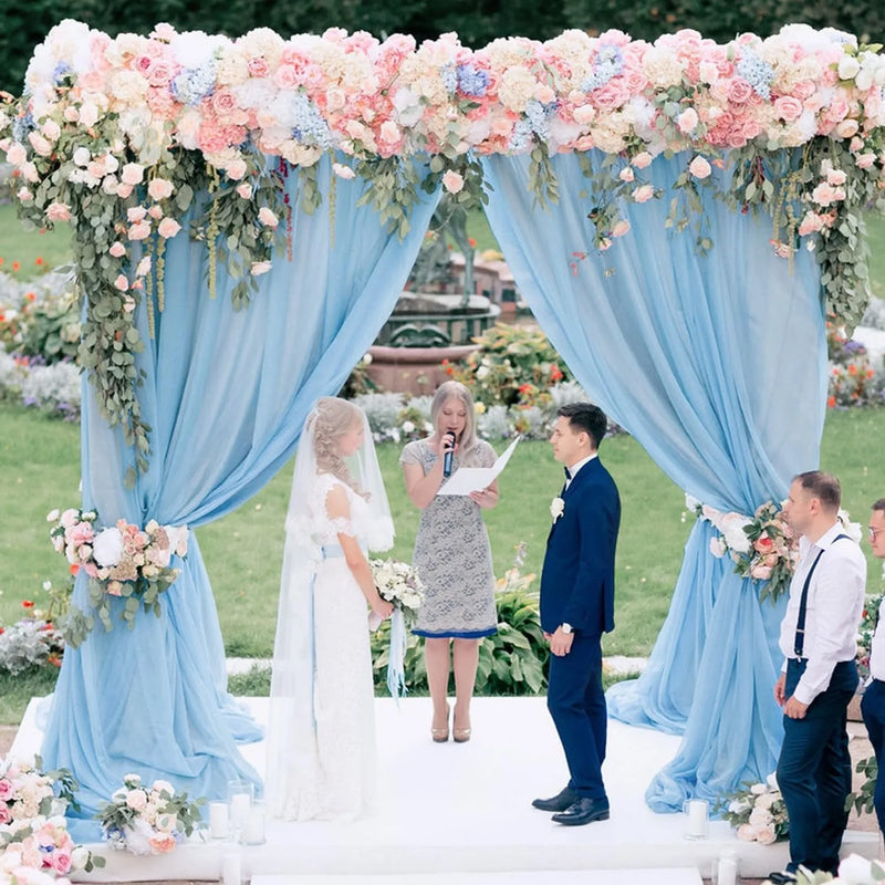 Voilage Mariage pour Arche et Porte en Polyester, coloris bleu ciel