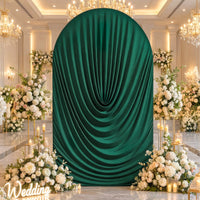 Housse d'Arche de Mariage Drapée en Spandex, coloris vert émeraude