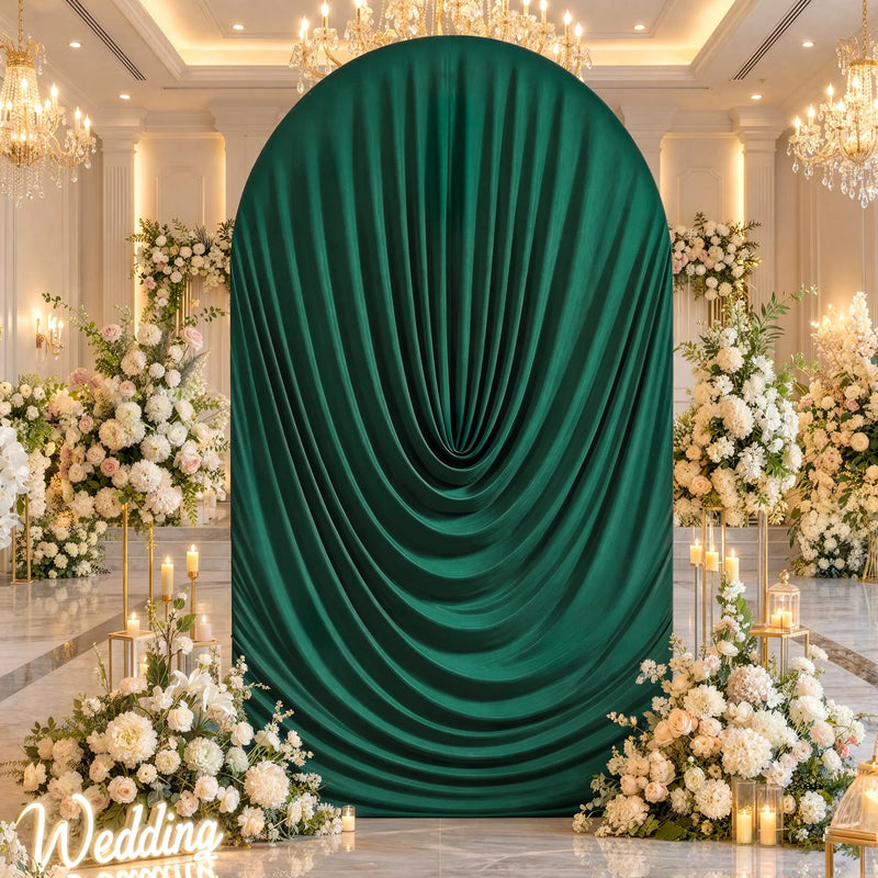 Housse d'Arche de Mariage Drapée en Spandex, coloris vert émeraude