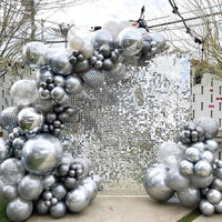 Mur de Paillettes pour Photocall Mariage, coloris argenté