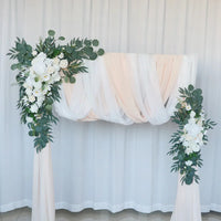 Compositions Florales et Voilages Bohèmes pour Arche de Mariage, 24 Articles à la Pièce