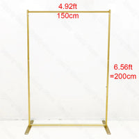Arche de Mariage Rectangulaire en Aluminium Doré, taille 150 × 200 cm (largeur × hauteur)