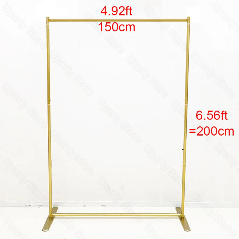 Arche de Mariage Rectangulaire en Aluminium Doré, taille 150 × 200 cm (largeur × hauteur)