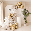 Kit Arche de Ballons Blanc Sable et Beige, de 90 à 184 Pièces