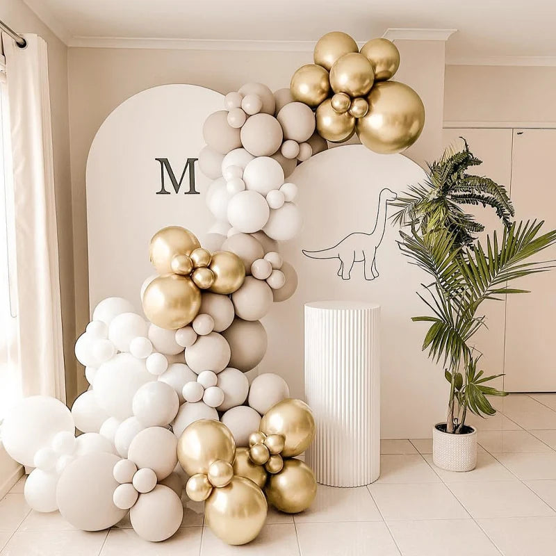 Kit Arche de Ballons Blanc Sable et Beige, vue d'ensemble