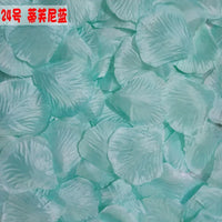 Pétales de Rose Artificiels en Tissu, coloris bleu turquoise pâle
