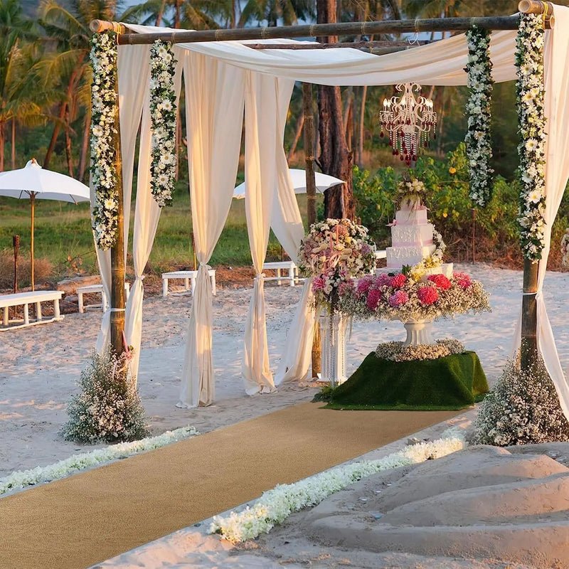 Tapis d'Allée Mariage Champêtre en Toile de Jute, vue complémentaire 5