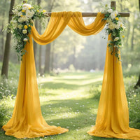 Voilage Arche de Mariage en Mousseline, 70 cm de Large, coloris jaune moutarde