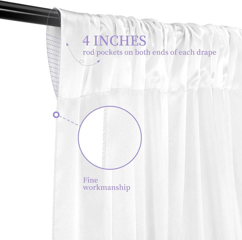 Drapé de Plafond Mariage en Satin, 16 Coloris, 3 à 12 m