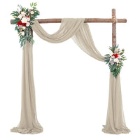 Voilage Mariage pour Arche et Porte en Polyester, coloris taupe