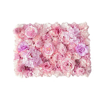 Mur de Fleurs Artificielles, Panneau de Roses 40 x 60 cm, coloris rose et lilas