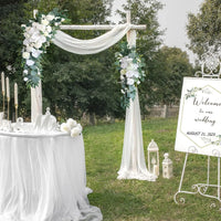 Compositions florales et voilages rustiques pour arche de mariage, pour habiller une arche
