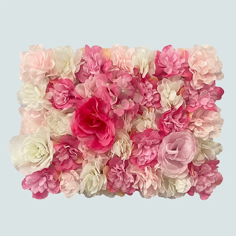 Mur de Fleurs Artificielles, Lot de 6 Panneaux 40 × 30 cm, 8 Coloris