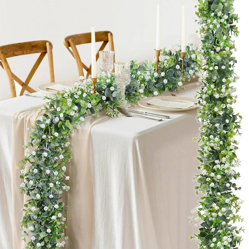 Guirlande d'Eucalyptus Artificielle 180 cm, Arche de Mariage, vue d'ensemble