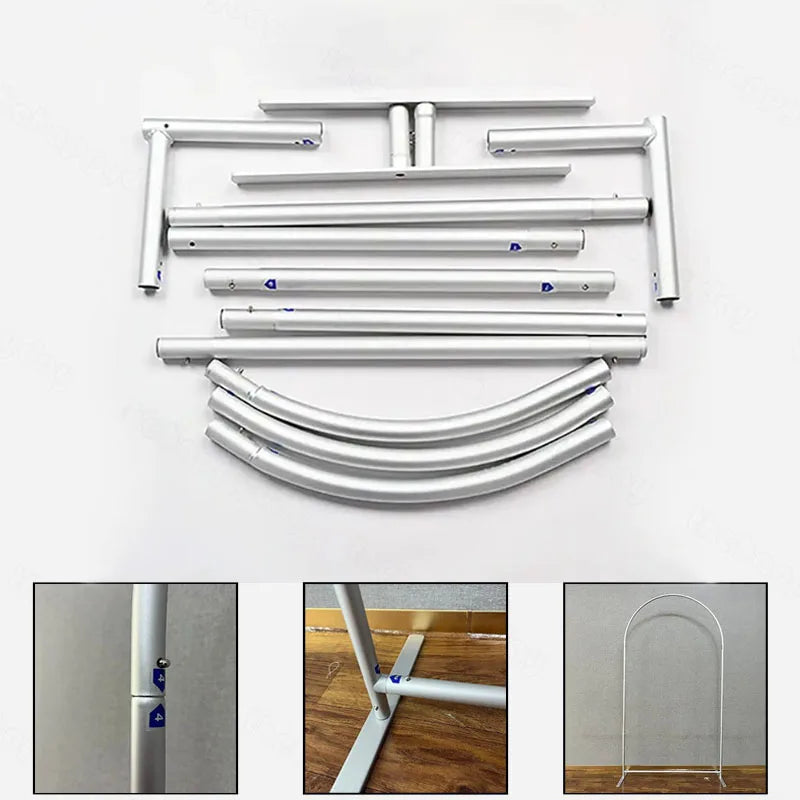Arche de Mariage en Aluminium Dorée ou Argentée, Cintrée ou Asymétrique
