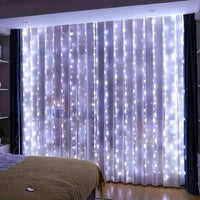 Rideau Lumineux LED USB Télécommandé, coloris blanc froid