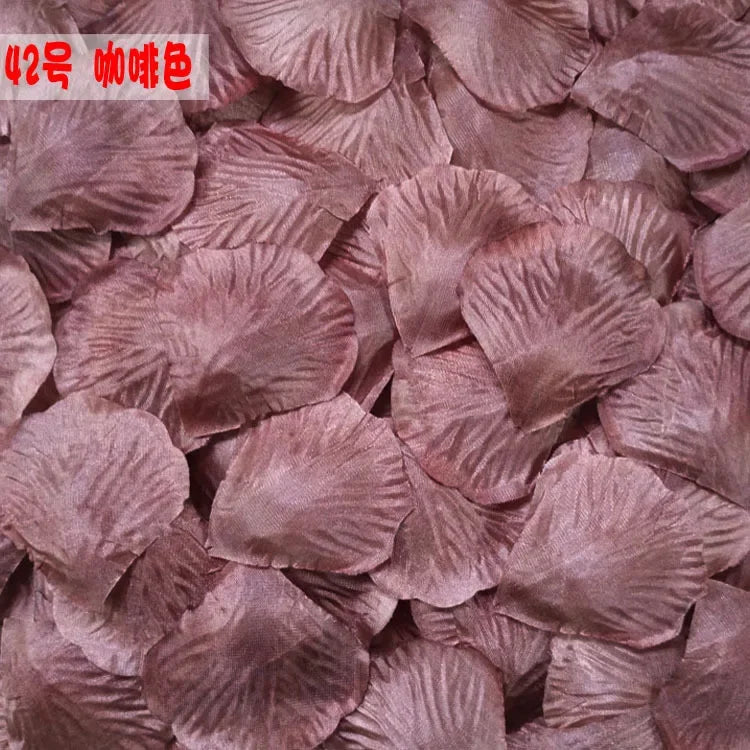 Pétales de Rose Artificiels en Tissu, coloris marron café