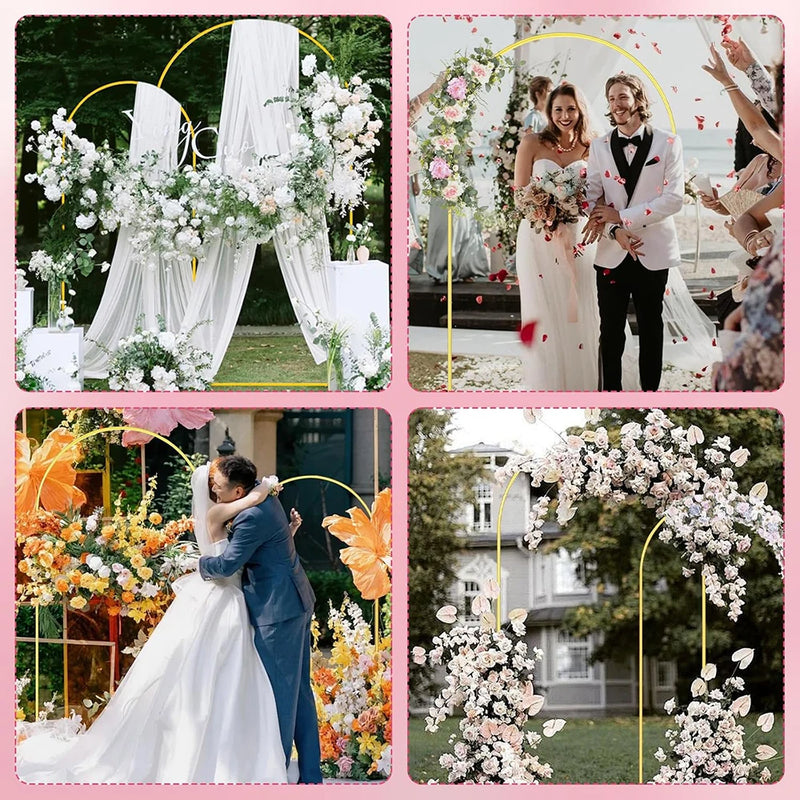 Arche de Mariage Dorée à Emboîtement, 5 Tailles de 120 à 220 cm