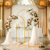 Arche de Mariage Dorée à Sommet Arrondi, 80 × 180 à 120 × 220 cm
